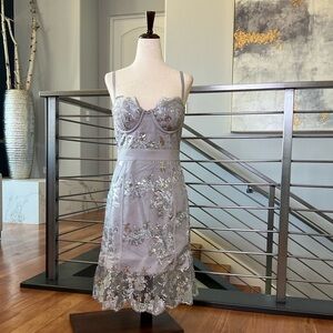 NBD Harper Mini Dress in Silver